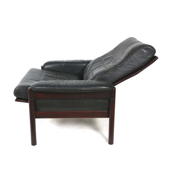 Image 1 of Black leather 60s armchair