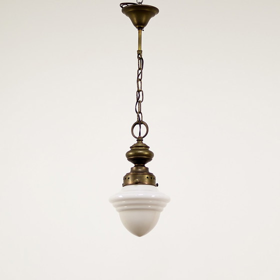 Image 1 of Art Deco Opaline Pendant Lamp