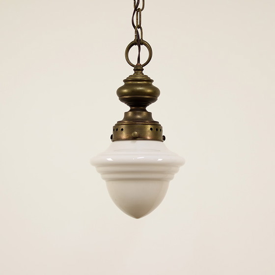 Image 1 of Art Deco Opaline Pendant Lamp