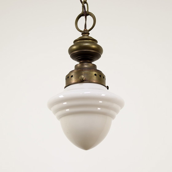 Image 1 of Art Deco Opaline Pendant Lamp