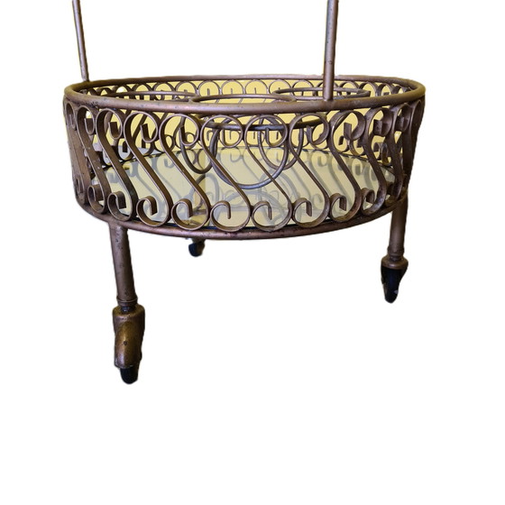 Image 1 of French Art Deco style bar trolley Ferronnerie D'art, 1950s