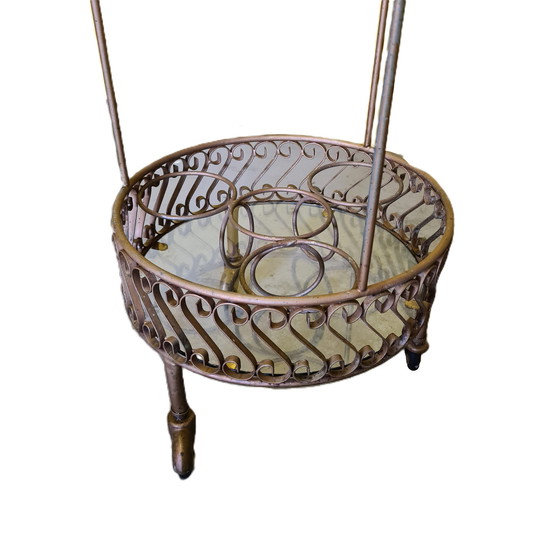 Image 1 of French Art Deco style bar trolley Ferronnerie D'art, 1950s