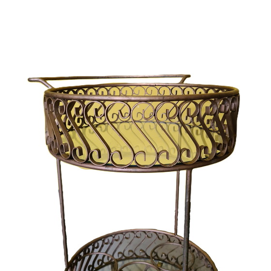 Image 1 of French Art Deco style bar trolley Ferronnerie D'art, 1950s