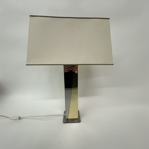 Hollywood regency table lamp gold silver