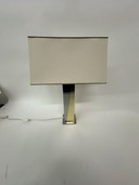 Lámpara de mesa Hollywood Regency dorada y plateada