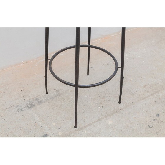 Image 1 of Set of 4 vintage Wrought Iron Industrial Foot Stools by Foraform, Norway 1980s