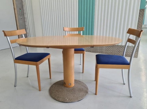 Arco Diabolo Extendable With 3 Arco Chairs