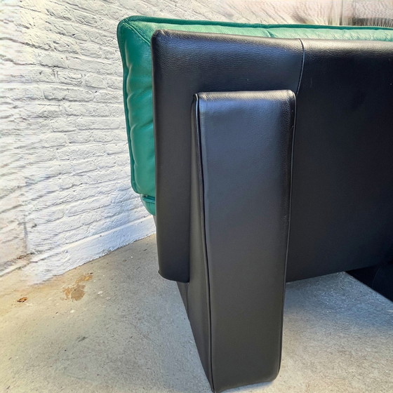 Image 1 of Design armchair leather - Nicoletti Salotti - green/black