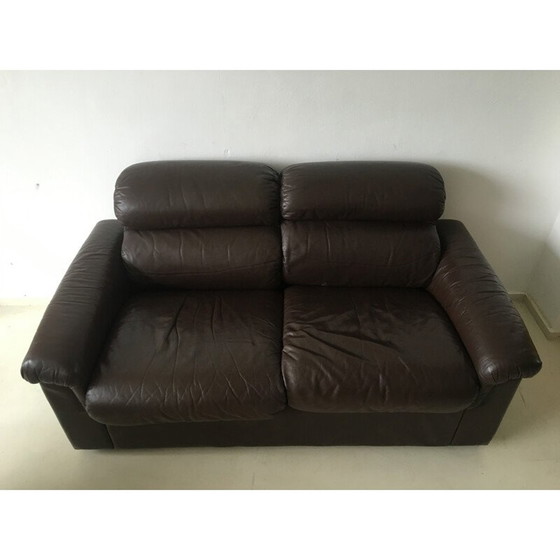 Image 1 of Scandinavian BD Furniture two-seat sofa in leather, Oy BJ DAHLQVIST - 1960s