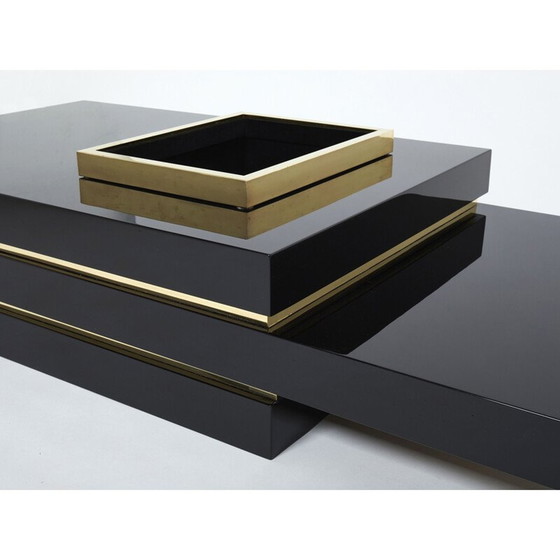 Image 1 of Vintage black lacquered coffee table by Jean Claude Mahey for Roche Bobois, 1970