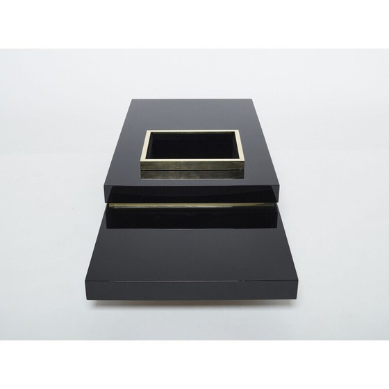 Image 1 of Vintage black lacquered coffee table by Jean Claude Mahey for Roche Bobois, 1970