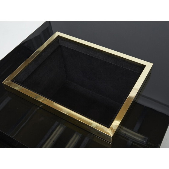 Image 1 of Vintage black lacquered coffee table by Jean Claude Mahey for Roche Bobois, 1970