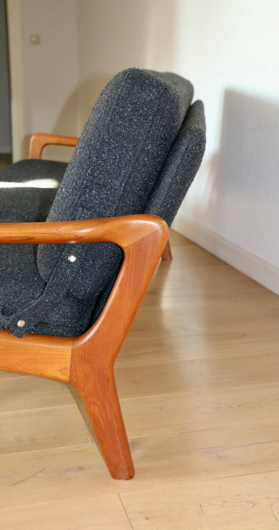 Image 1 of Divano pieghevole vintage danese in bouclé nero