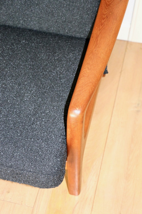 Image 1 of Divano pieghevole vintage danese in bouclé nero