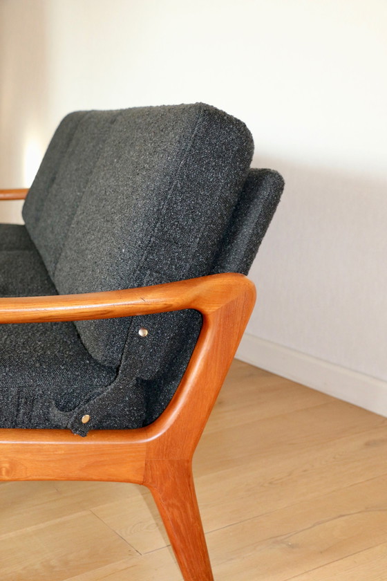 Image 1 of Divano pieghevole vintage danese in bouclé nero