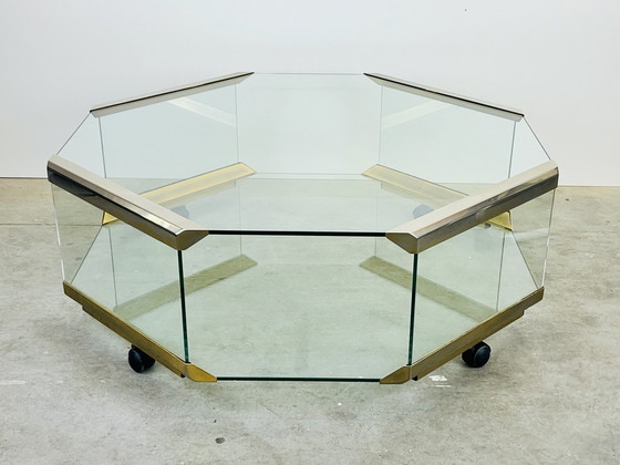 Image 1 of Galotti & Radice - Octagonal Coffee Table On Wheels