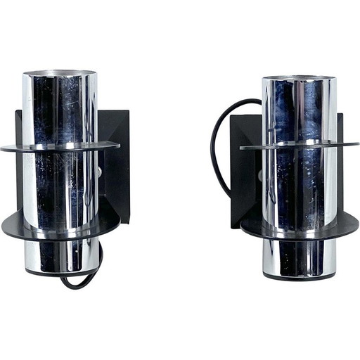 Pair of vintage Elbow wall lamps for Targetti, 1970