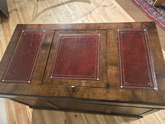 Image 1 of Unique English Vintage Desk With Pull-out Drawer Blocks