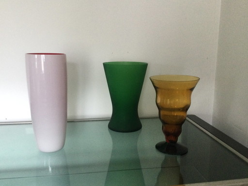 Set of glass vases