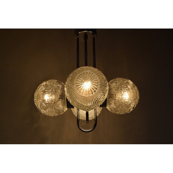 Image 1 of Coppia di lampadari cromati di metà secolo di Instala Decin, Cecoslovacchia, anni '70