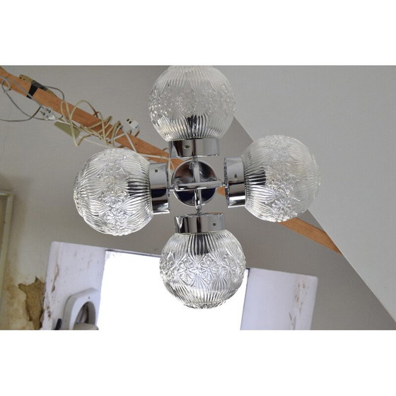 Image 1 of Coppia di lampadari cromati di metà secolo di Instala Decin, Cecoslovacchia, anni '70