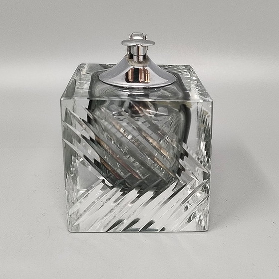 Image 1 of 1960S Stunning Grey Table Lighter In Murano Sommerso Glass By Flavio Poli For Seguso