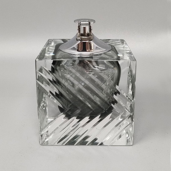 Image 1 of 1960S Stunning Grey Table Lighter In Murano Sommerso Glass By Flavio Poli For Seguso