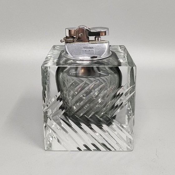Image 1 of 1960S Stunning Grey Table Lighter In Murano Sommerso Glass By Flavio Poli For Seguso