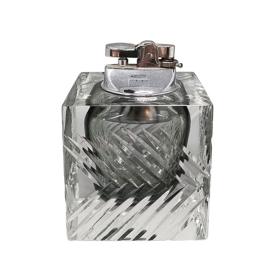 Image 1 of 1960S Stunning Grey Table Lighter In Murano Sommerso Glass By Flavio Poli For Seguso