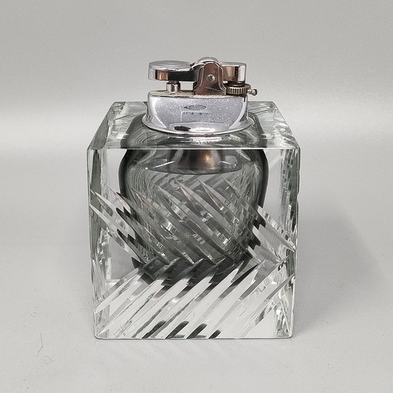 Image 1 of 1960S Stunning Grey Table Lighter In Murano Sommerso Glass By Flavio Poli For Seguso