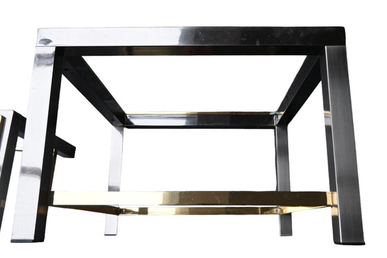 Image 1 of Régence hollywoodienne, paire de tables d'appoint BelgoChrom Dewulf