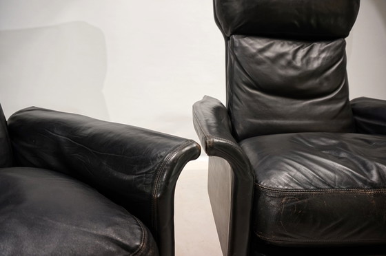 Image 1 of Hans Olsen set of 2 leather chairs with ottoman, 1960