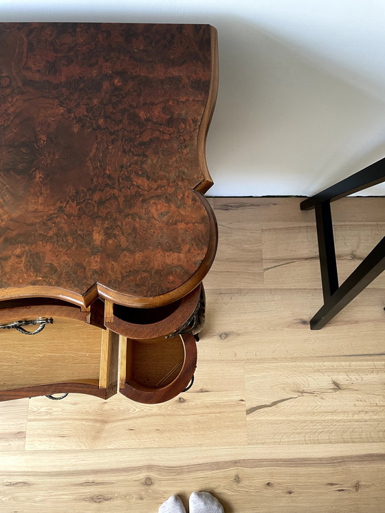 Image 1 of Burr Walnut Lowboy Chest of Drawers