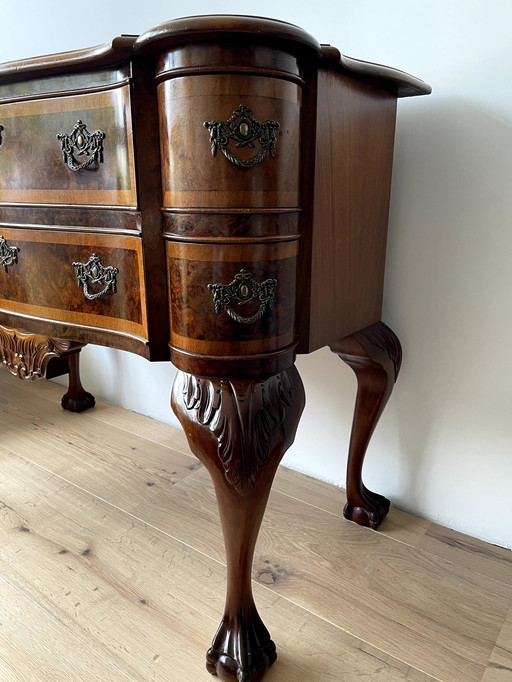 Burr Walnut Lowboy Chest of Drawers