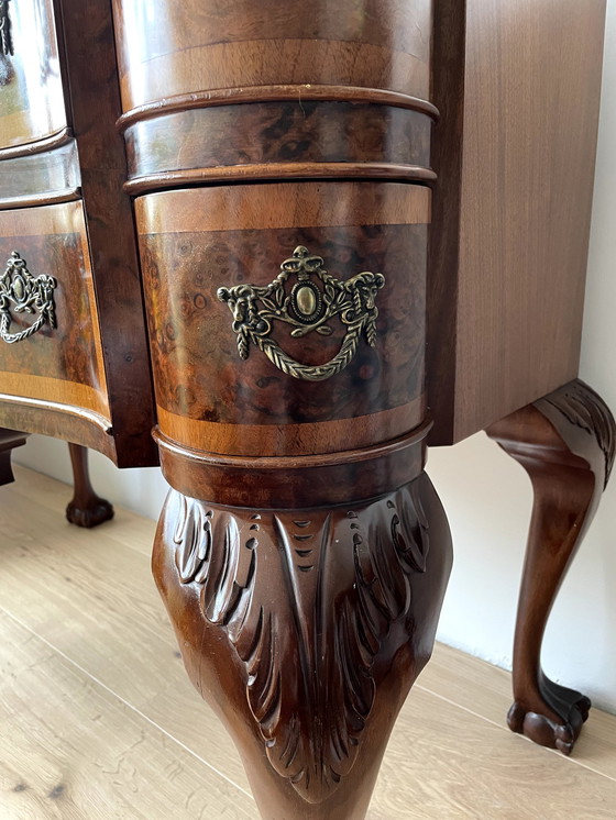 Image 1 of Burr Walnut Lowboy Chest of Drawers