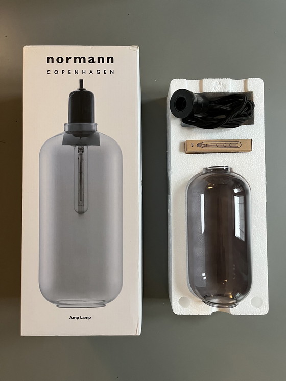 Image 1 of Set Of 2 Normann Copenhagen Amp Lamps Smoke/Black, 1X Small + 1X Large