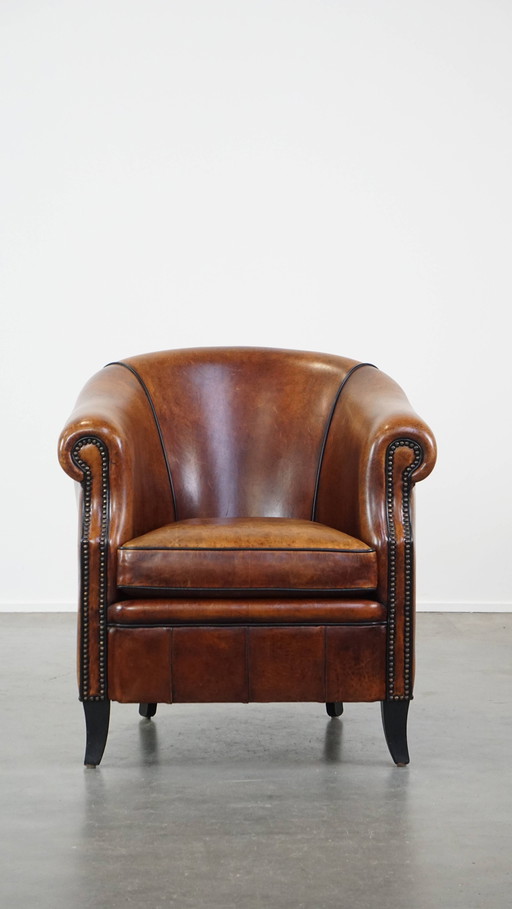 Sheep leather club chair