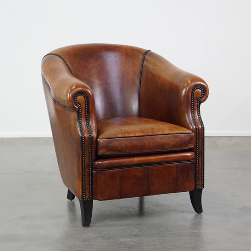 Sheep leather club chair