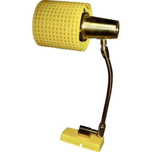 Vintage adjustable wall lamp in steel and brass, Germany 1960