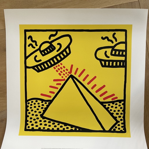 Keith Haring  (1958-1990), Untitled, 1984, (Pyramid With Ufos), Copyright Keith Haring Foundation, Licensed By Artestar New