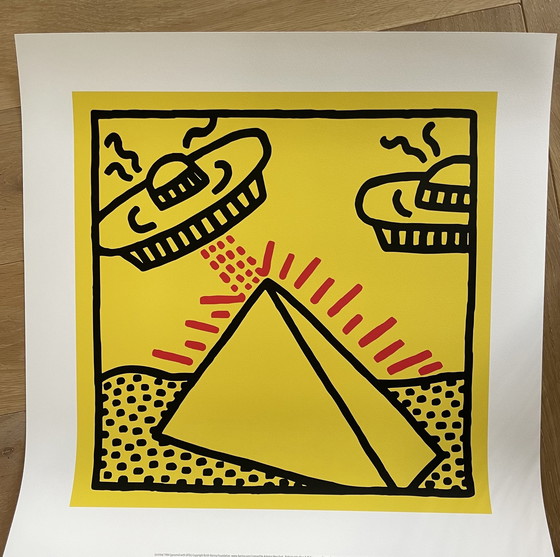 Image 1 of Keith Haring  (1958-1990), Untitled, 1984, (Pyramid With Ufos), Copyright Keith Haring Foundation, Licensed By Artestar New