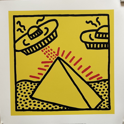 Keith Haring  (1958-1990), Untitled, 1984, (Pyramid With Ufos), Copyright Keith Haring Foundation, Licensed By Artestar New