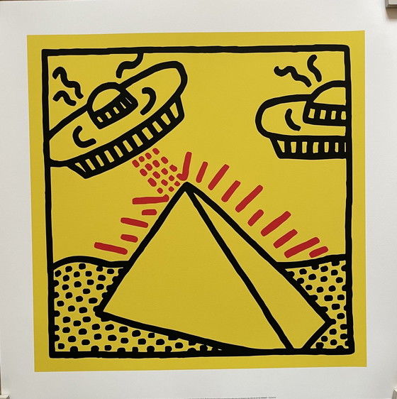 Image 1 of Keith Haring  (1958-1990), Untitled, 1984, (Pyramid With Ufos), Copyright Keith Haring Foundation, Licensed By Artestar New