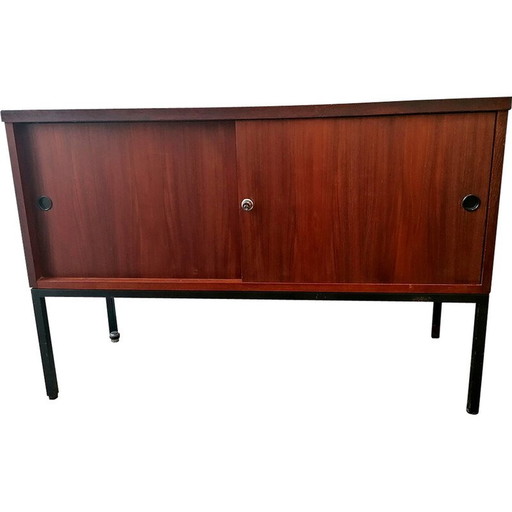 Vintage teak sideboard with 2 sliding doors, 1960