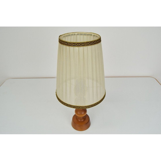 Image 1 of Lampada da tavolo vintage in legno, Cecoslovacchia 1960