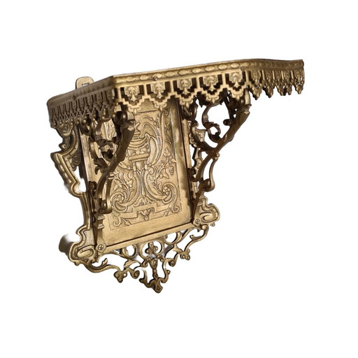 Classic French Brass Wall Console, Late 19th Century