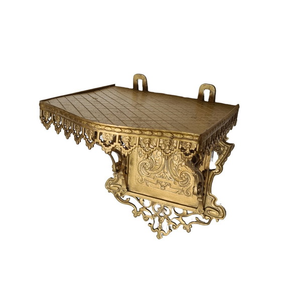 Image 1 of Classic French Brass Wall Console, Late 19th Century