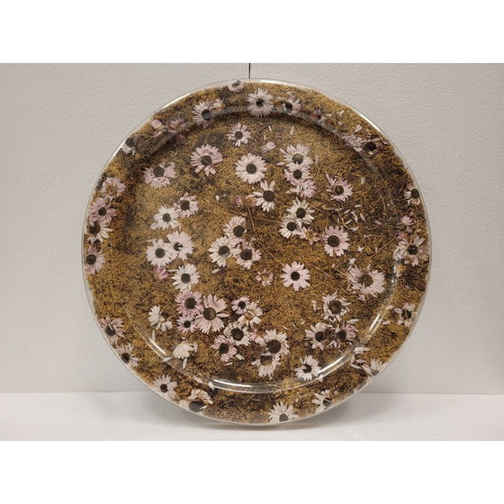 Image 1 of Vintage Provençal tray in methacrylate and dried flowers, France