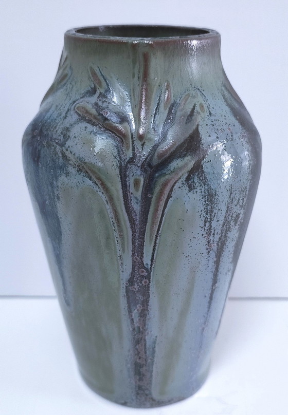 Image 1 of Vase Denbac Grès Émaillé Signé Années 30