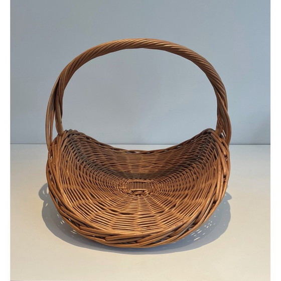 Image 1 of Vintage rattan log holder, France 1970